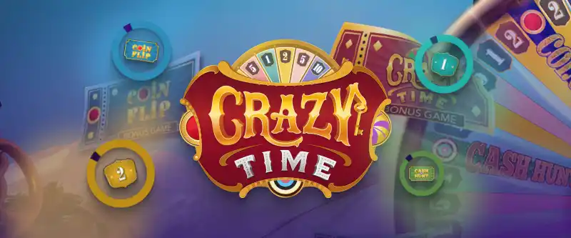 Licensed casino lobby with Crazy Time real money live game show table